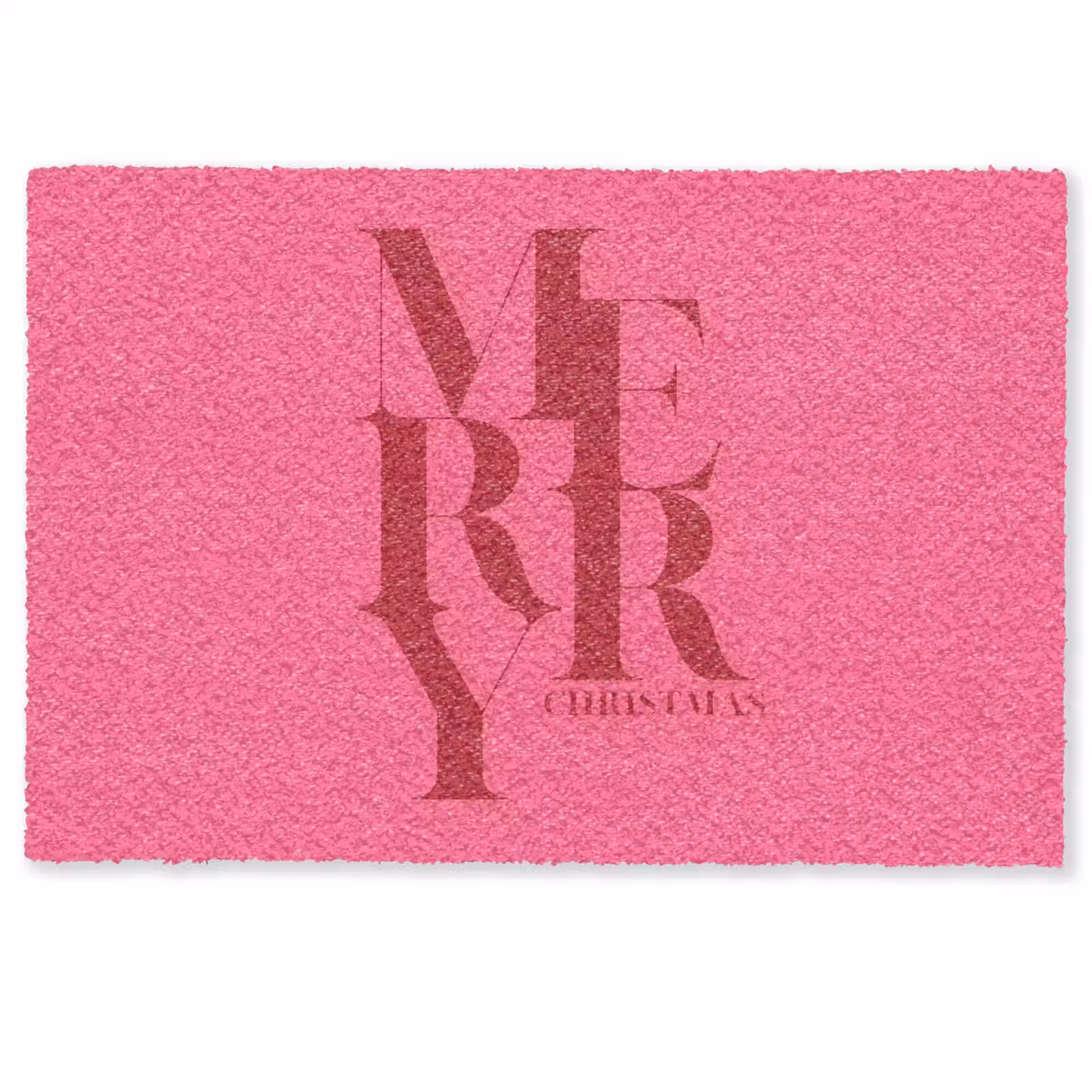 Deurmat - Merry - Tekst - Kerst - Roze — 1