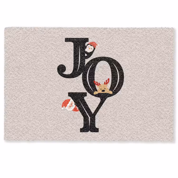 Deurmat - Joy - Animatie - Zwart - Kerst — 1