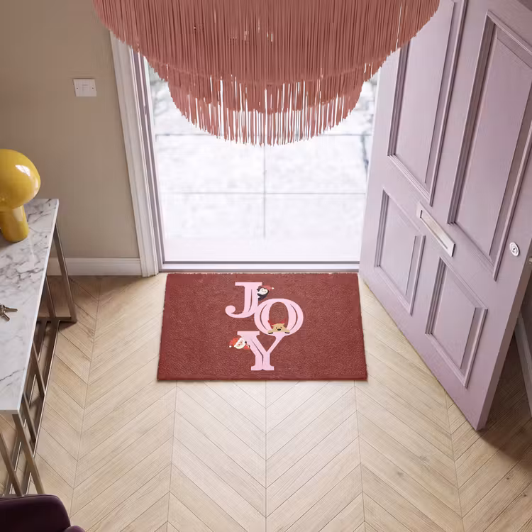 Deurmat - Joy - Kerst - Animatie - Rood - Roze — 4