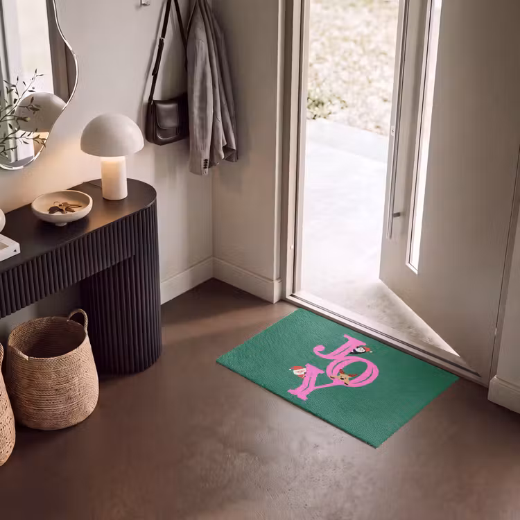 Deurmat - Joy - Kerst - Animatie - Roze - Groen — 8