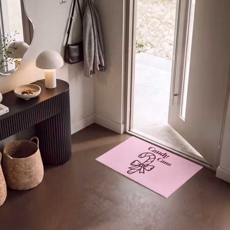 Deurmat - Kerst - Snoep - Tekst - Bruin - Roze — 8