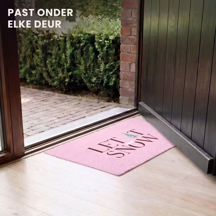 Deurmat - Kerst - Tekst - Sneeuw - Roze — 7