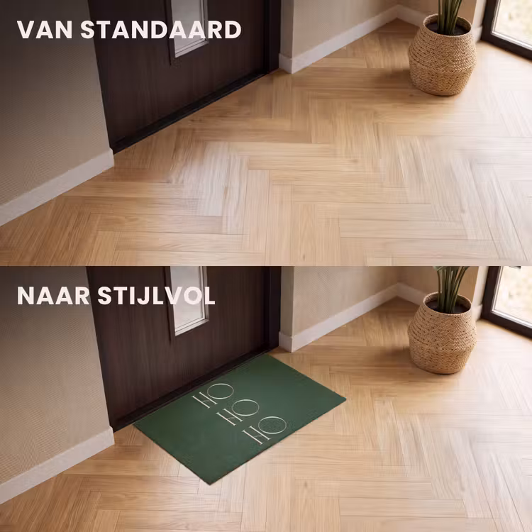 Deurmat - Tekst - Kerst - Modern - Groen — 3