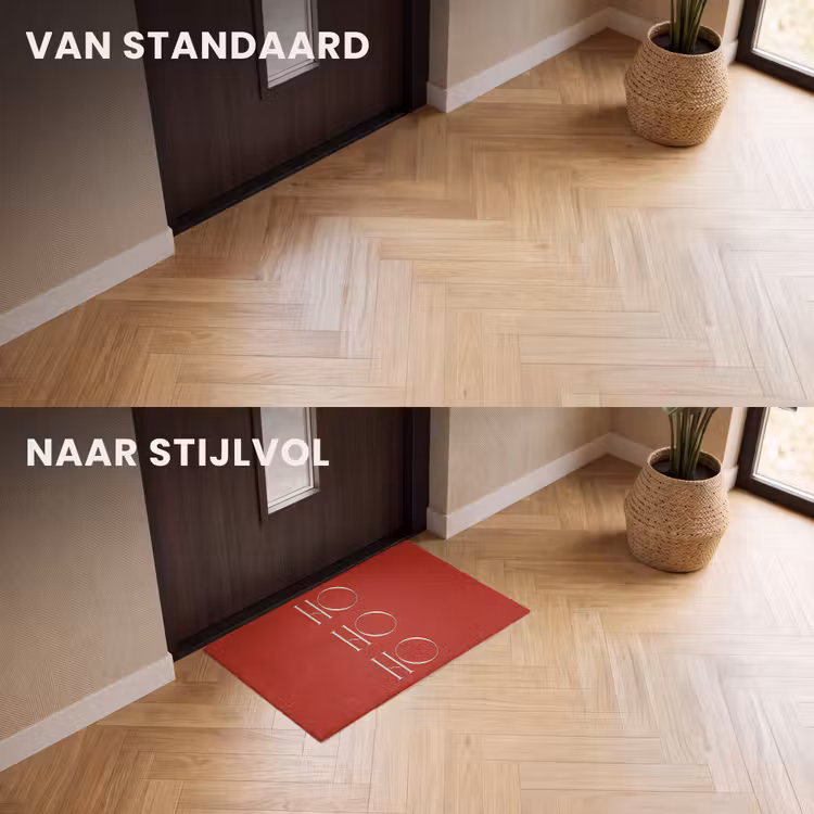 Deurmat - Tekst - Kerst - Modern - Rood — 3