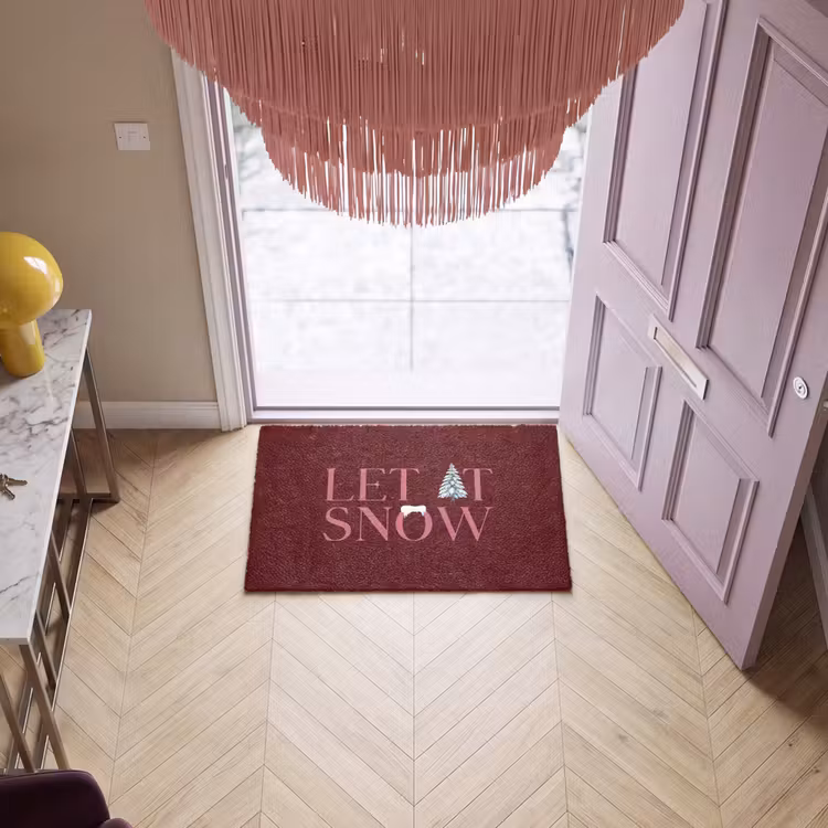 Deurmat - Tekst - Kerst - Sneeuw - Roze — 4