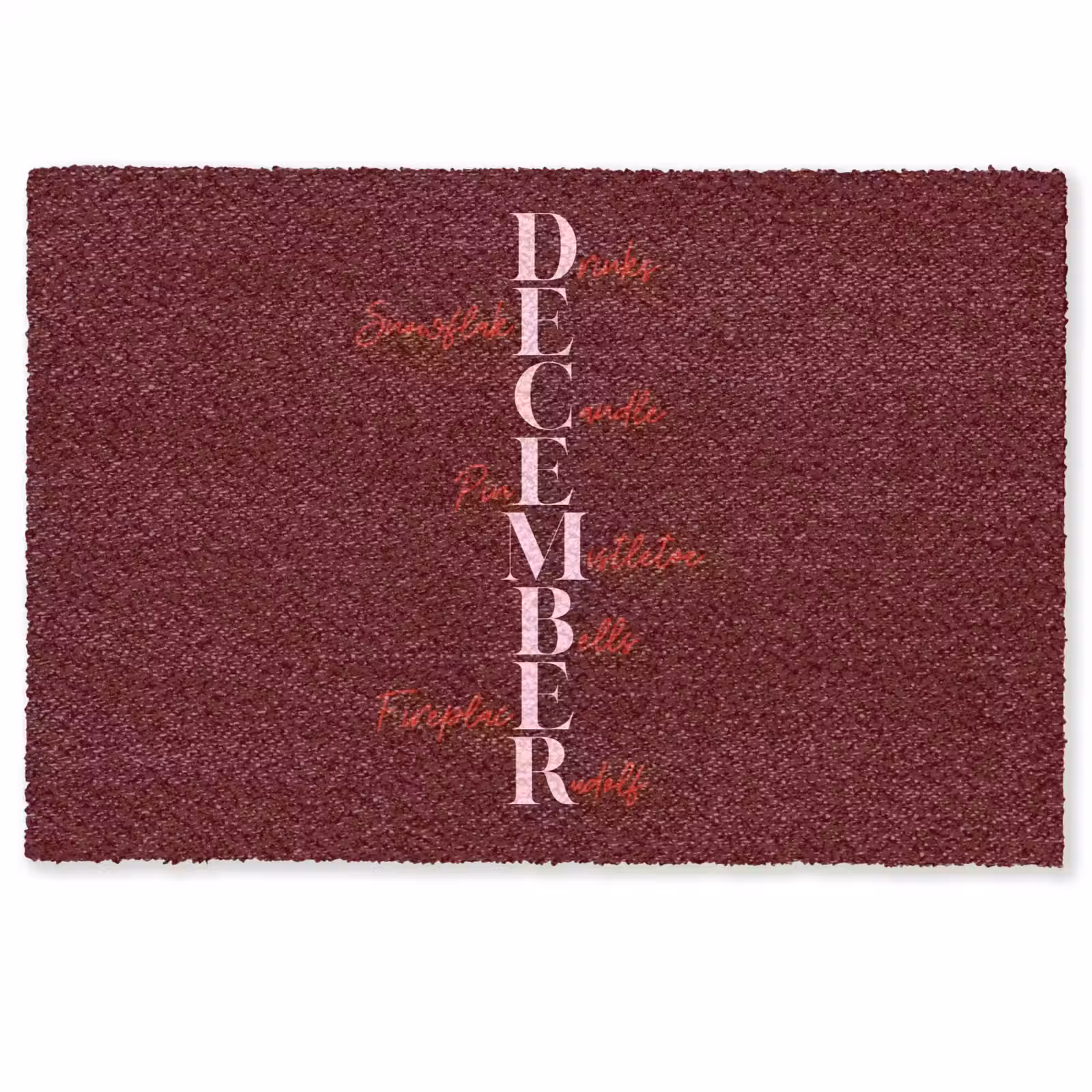 Deurmat - December - Tekst - Kerst - Burgundy — 1