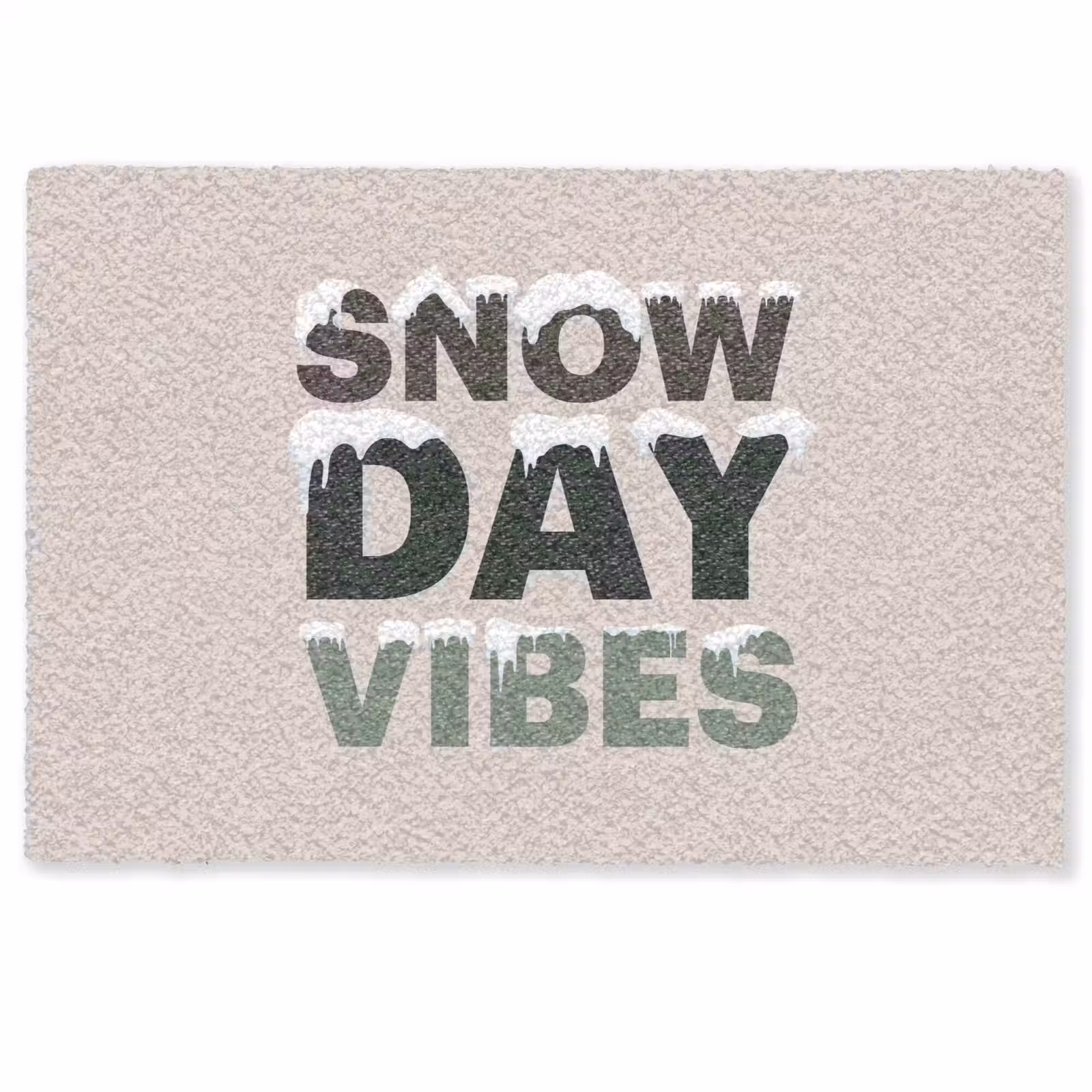 Deurmat - Sneeuw - Tekst - Kerst - Beige — 1