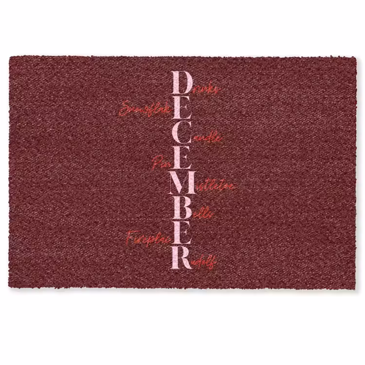Deurmat - December - Tekst - Kerst - Burgundy — 1