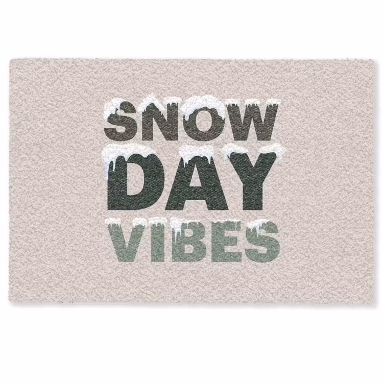 Deurmat - Sneeuw - Tekst - Kerst - Beige — 1