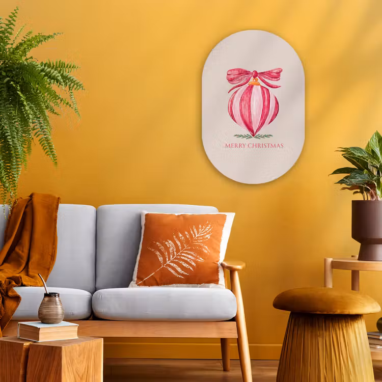 Muurovaal - Kunststof - Kerst - Kerstbal - Tekst — 2