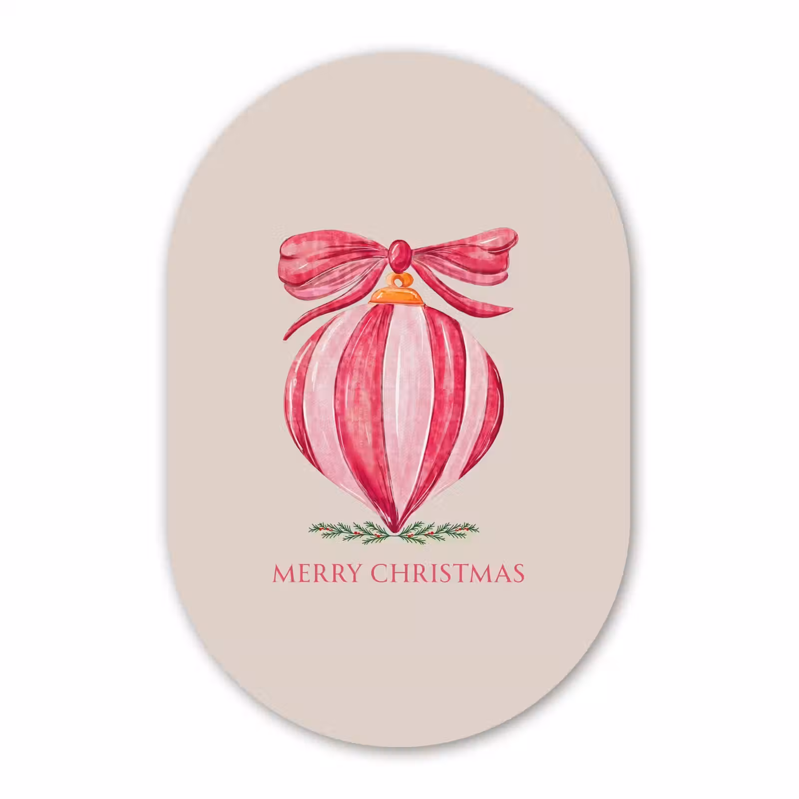 Muurovaal - Glas - Kerst - Kerstbal - Tekst — 1