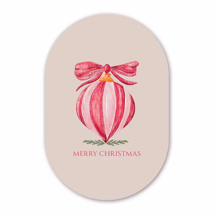 Muurovaal - Glas - Kerst - Kerstbal - Tekst