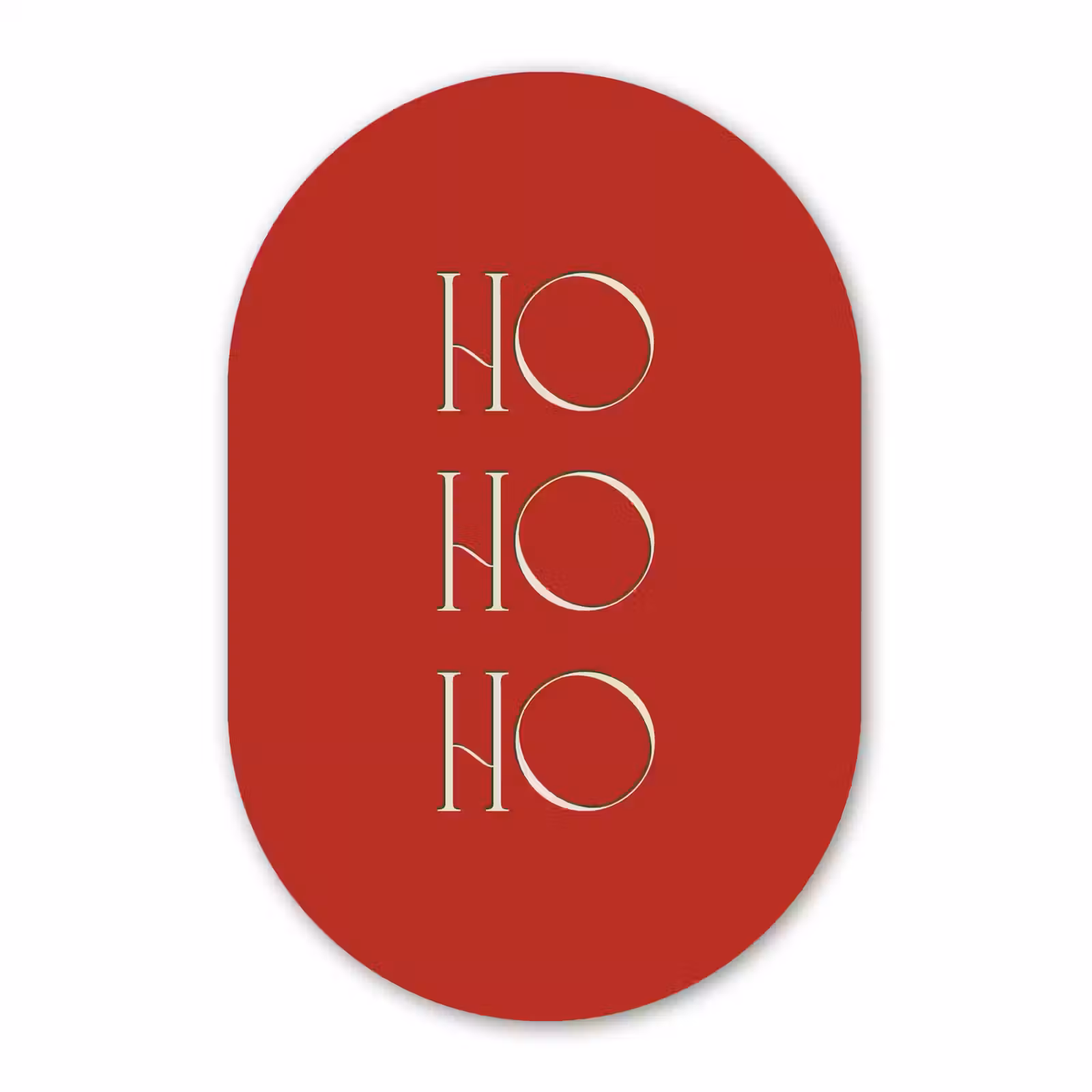 Muurovaal - Glas - Tekst - Kerst - Modern - Rood — 1