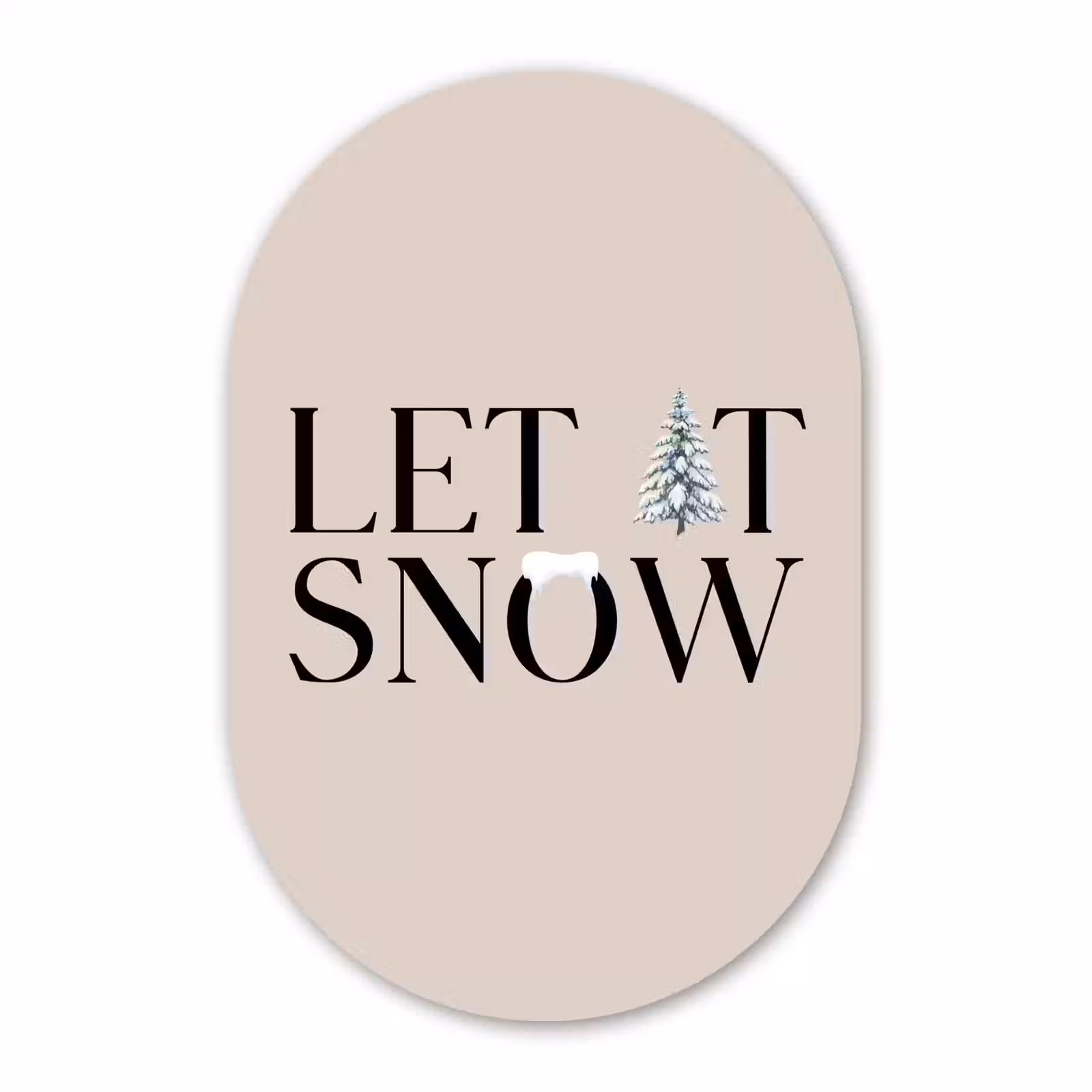 Muurovaal - Glas - Tekst - Kerst - Sneeuw — 1