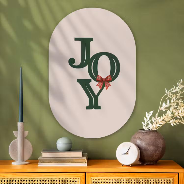 Muurovaal - Glas - Tekst - Kerst - Groen — 2