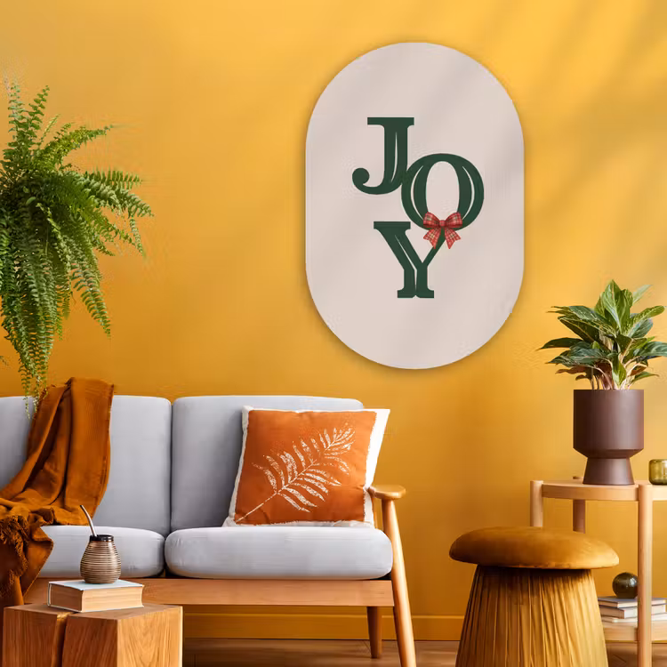 Muurovaal - Glas - Tekst - Kerst - Groen — 3