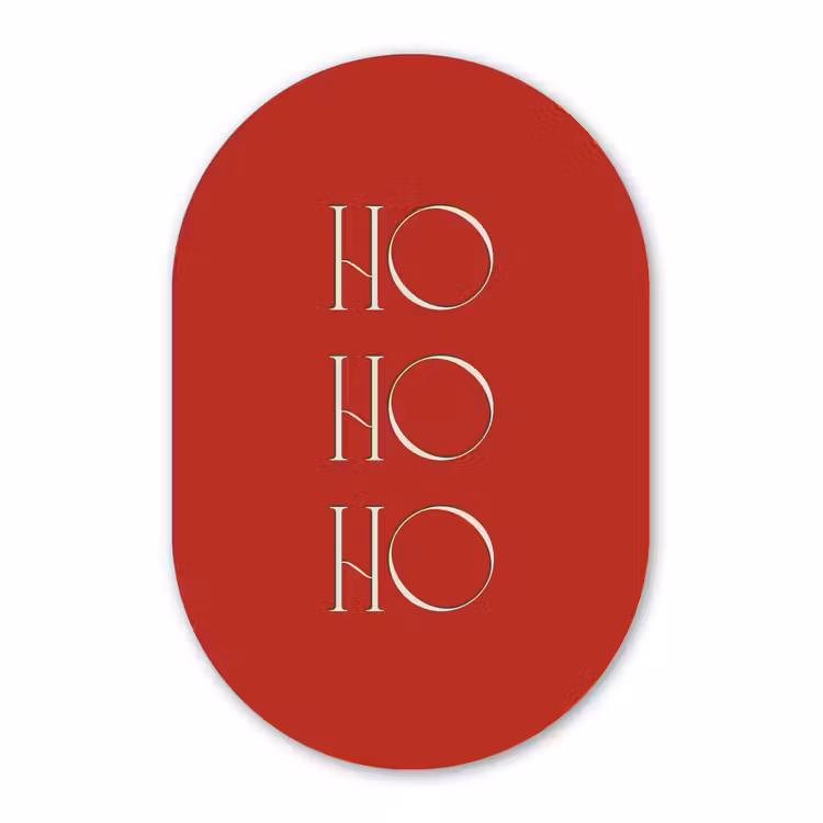 Muurovaal - Glas - Tekst - Kerst - Modern - Rood — 1