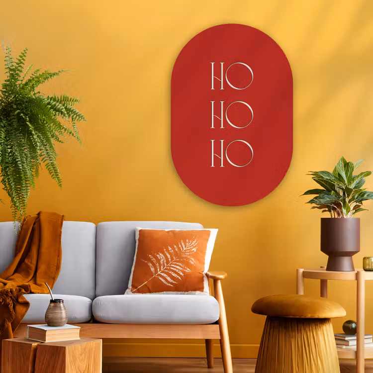 Muurovaal - Glas - Tekst - Kerst - Modern - Rood — 3