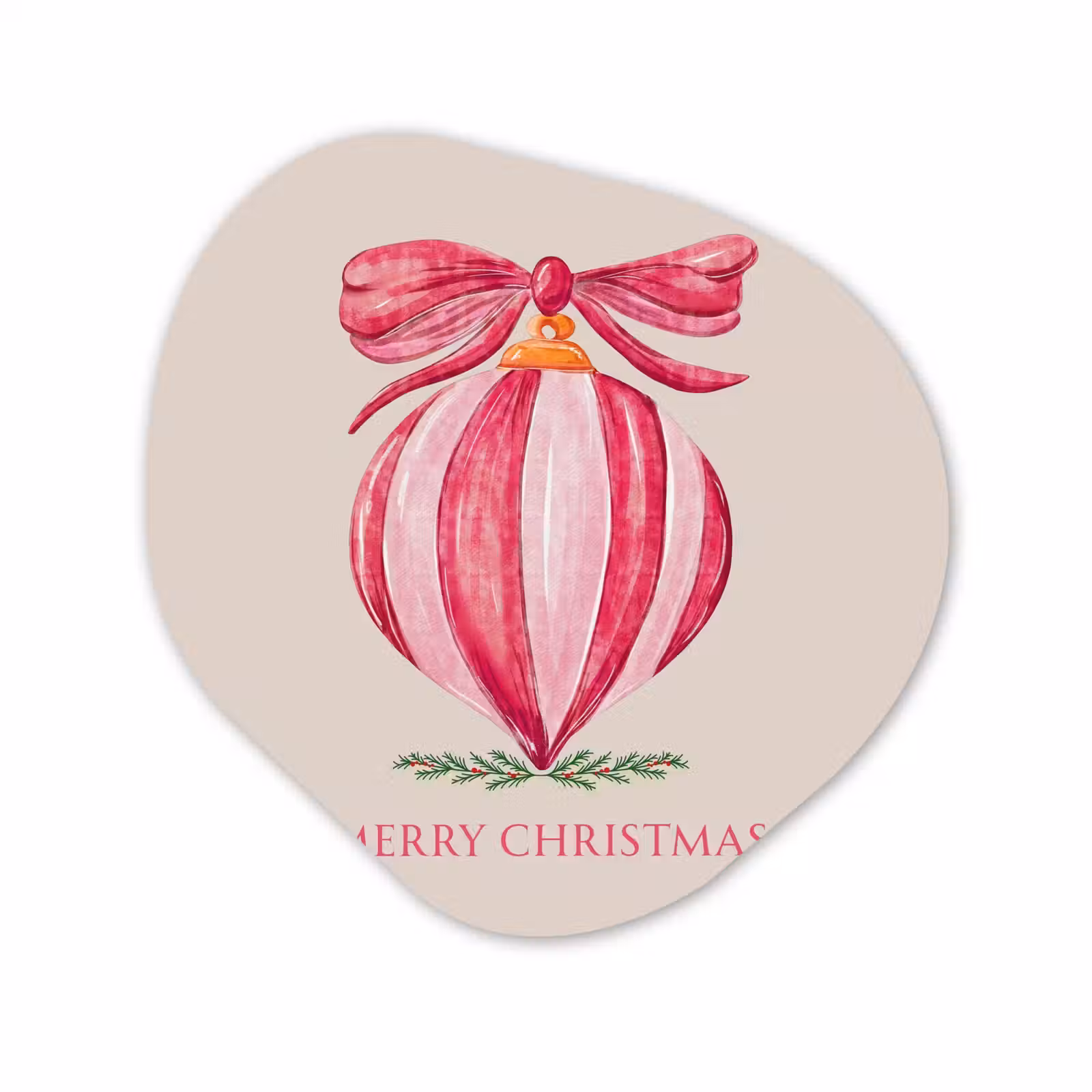 Organisch schilderij - Glas - Kerst - Kerstbal - Tekst — 1