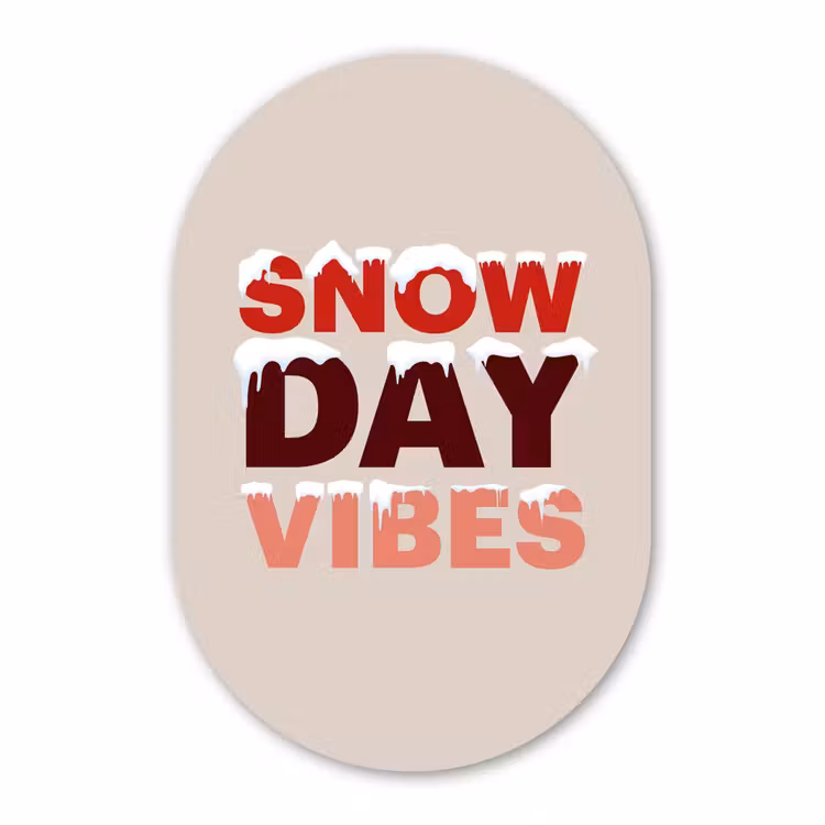 Muurovaal - Glas - Sneeuw - Kerst - Tekst - Rood — 1