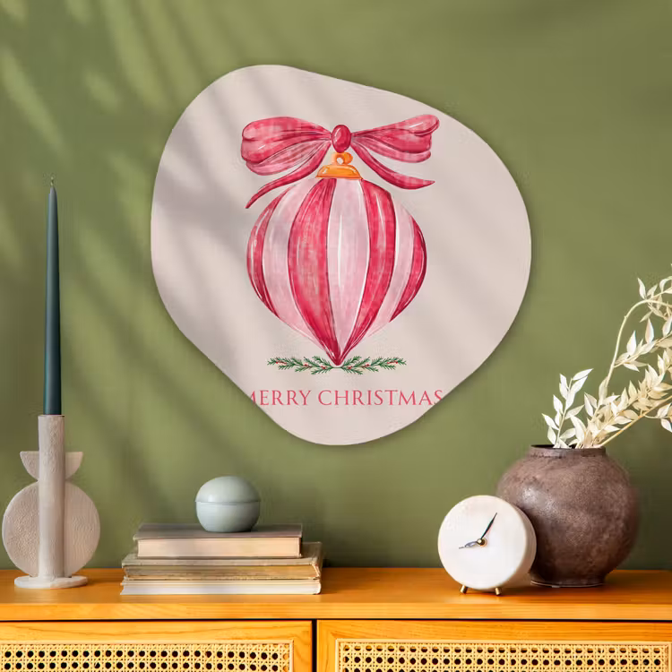 Organisch schilderij - Glas - Kerst - Kerstbal - Tekst — 2