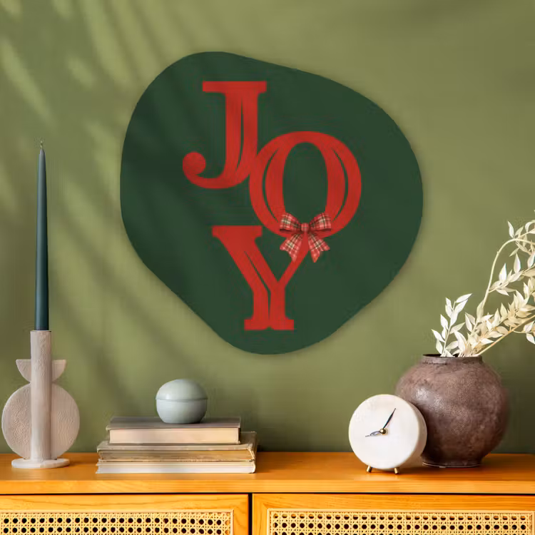 Organisch schilderij - Glas - Tekst - Kerst - Rood — 2