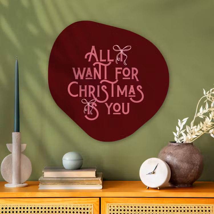 Organisch schilderij - Glas - Tekst - Kerst - Rood - Roze — 2
