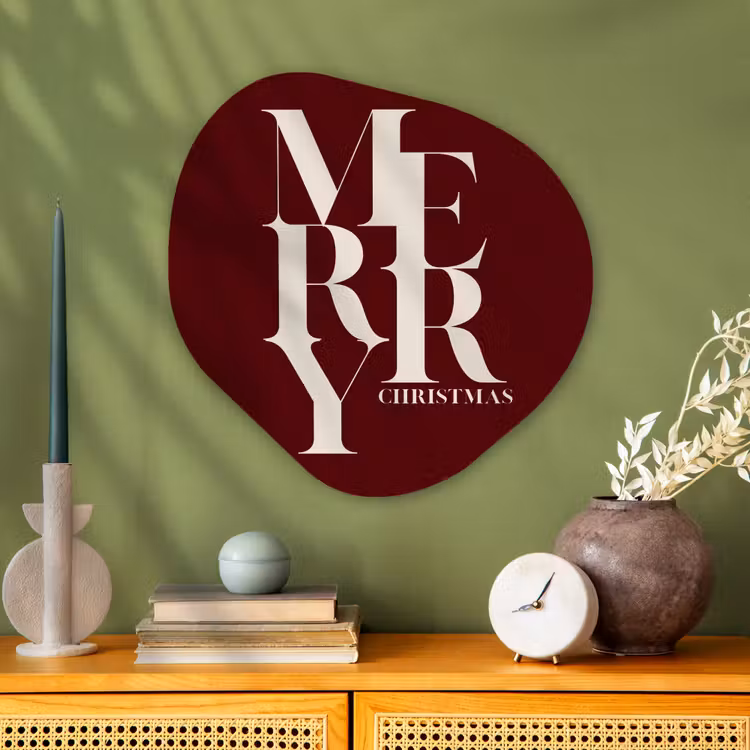 Organisch schilderij - Glas - Merry - Tekst - Donker - Rood — 2