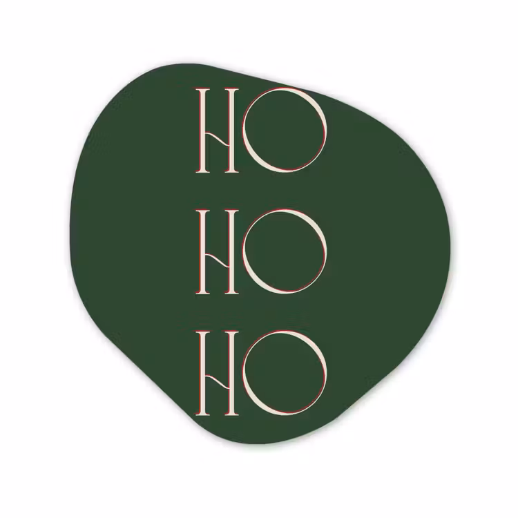 Organisch schilderij - Glas - Tekst - Kerst - Modern - Groen — 1
