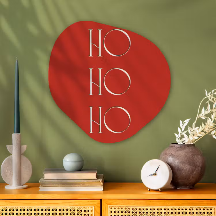 Organisch schilderij - Glas - Tekst - Kerst - Modern - Rood — 2