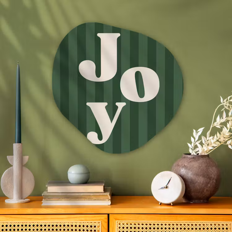 Organisch schilderij - Glas - Joy - Kerst - Tekst - Groen — 2