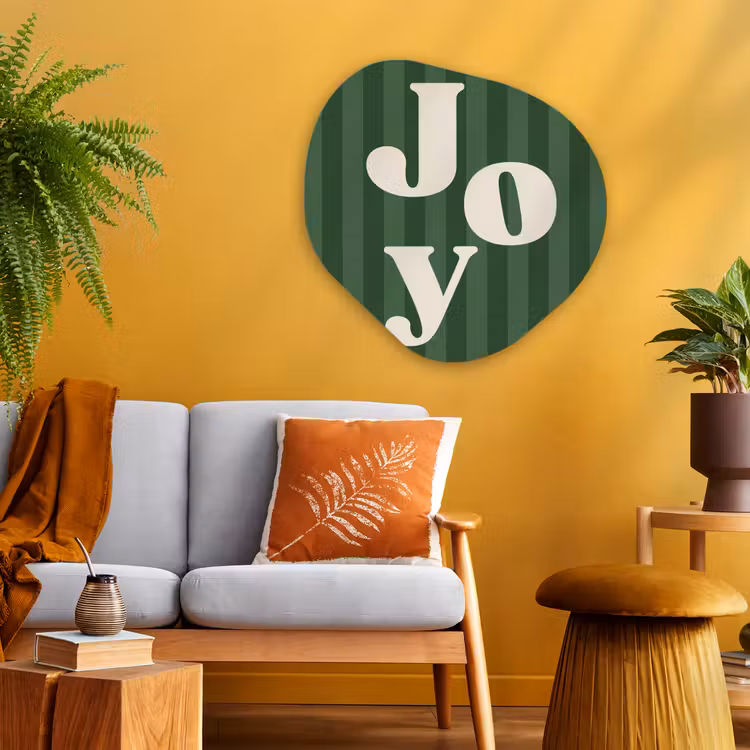 Organisch schilderij - Glas - Joy - Kerst - Tekst - Groen — 3