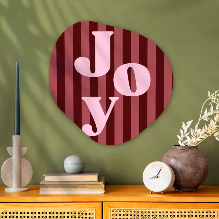 Organisch schilderij - Glas - Joy - Kerst - Tekst - Roze — 2