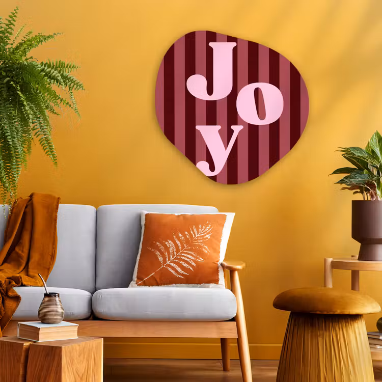 Organisch schilderij - Glas - Joy - Kerst - Tekst - Roze — 3