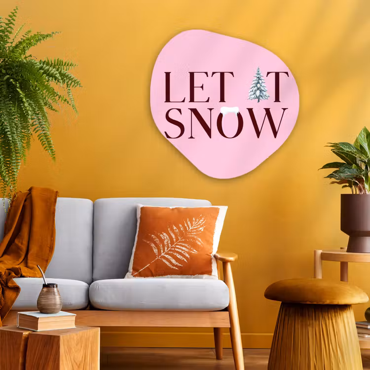 Organisch schilderij - Glas - Kerst - Tekst - Sneeuw - Roze — 3