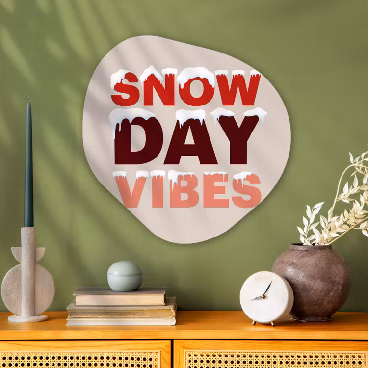 Organisch schilderij - Glas - Sneeuw - Kerst - Tekst - Rood — 2