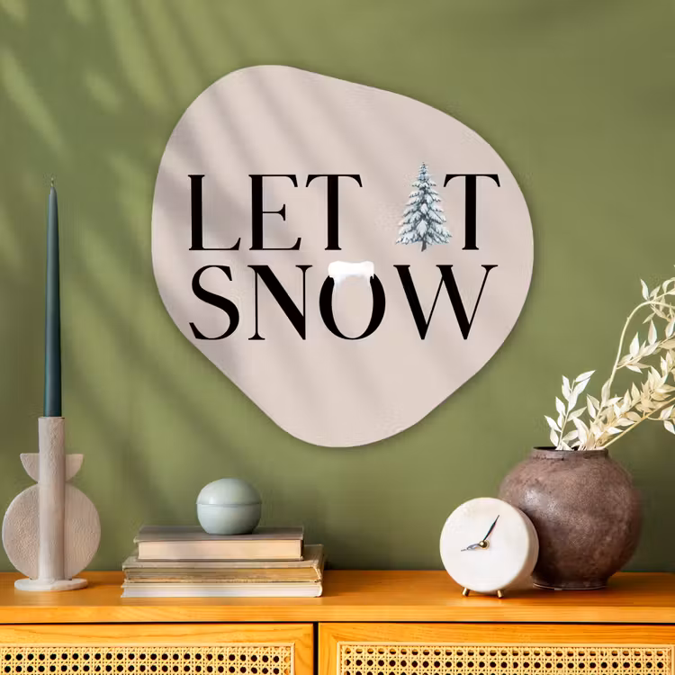 Organisch schilderij - Glas - Tekst - Kerst - Sneeuw — 2