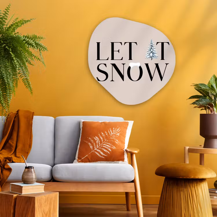 Organisch schilderij - Glas - Tekst - Kerst - Sneeuw — 3
