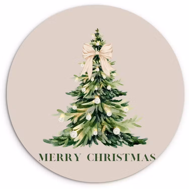 Wandcirkel - Glas - Kerst - Kerstboom - Tekst — 1