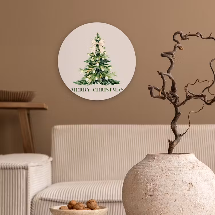 Wandcirkel - Glas - Kerst - Kerstboom - Tekst — 2