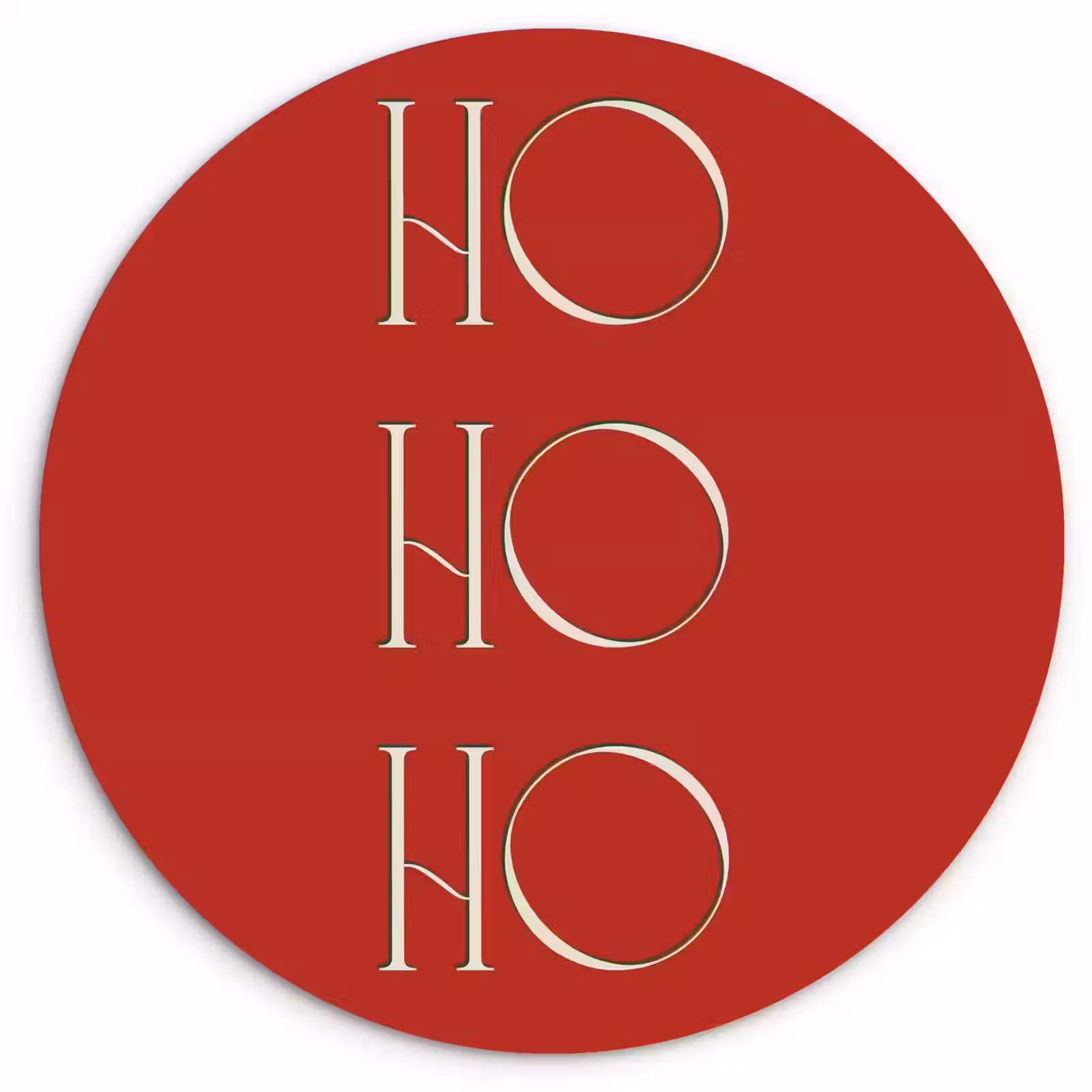 Wandcirkel - Glas - Tekst - Kerst - Modern - Rood — 1