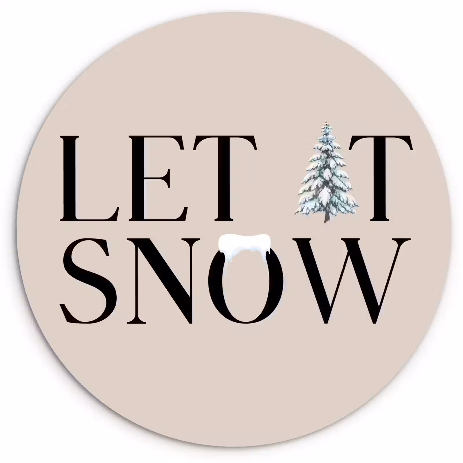 Wandcirkel - Glas - Tekst - Kerst - Sneeuw — 1