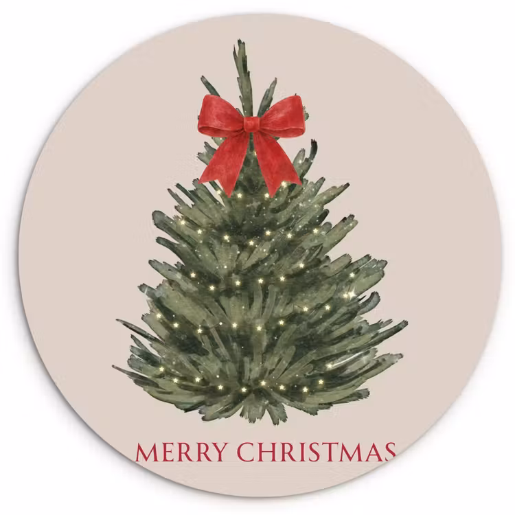 Wandcirkel - Glas - Tekst - Kerst - Kerstboom — 1