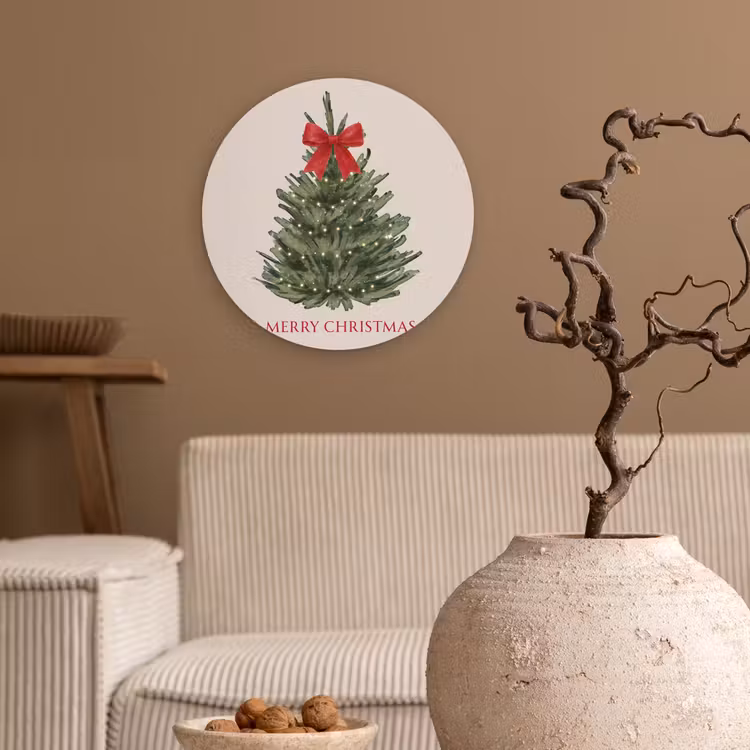 Wandcirkel - Glas - Tekst - Kerst - Kerstboom — 2