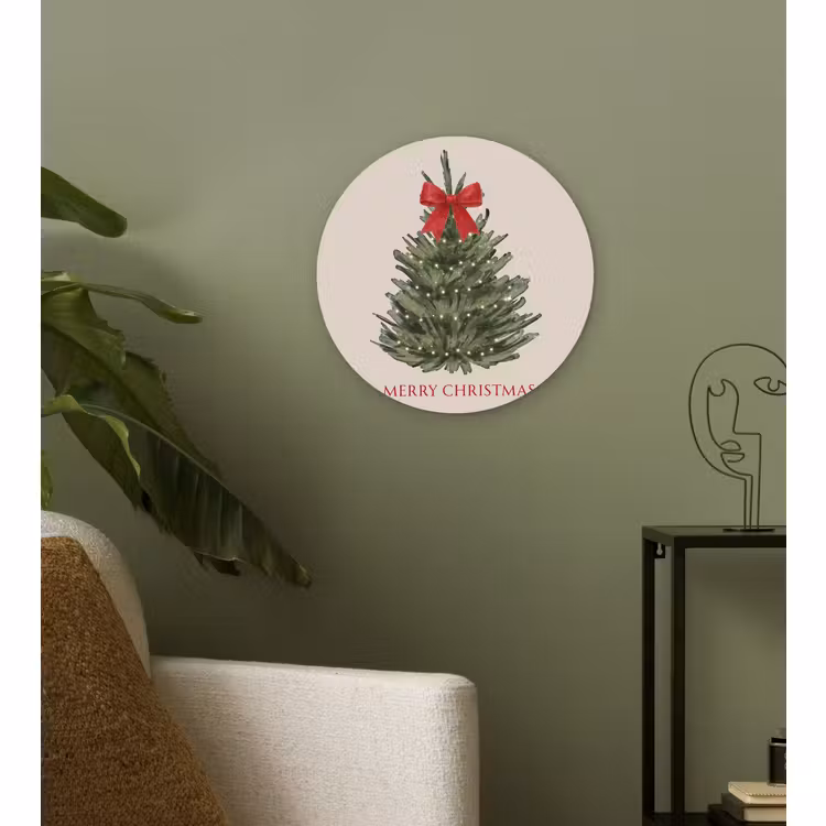 Wandcirkel - Glas - Tekst - Kerst - Kerstboom — 3