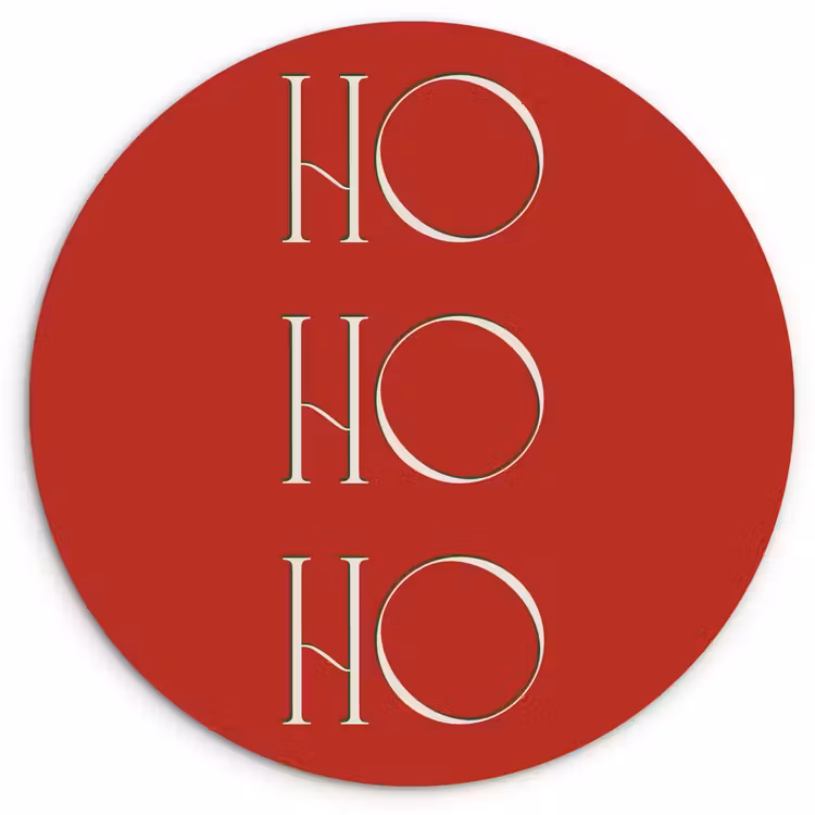Wandcirkel - Glas - Tekst - Kerst - Modern - Rood — 1