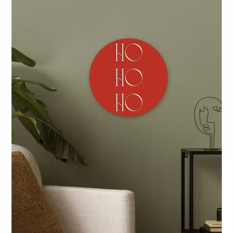 Wandcirkel - Glas - Tekst - Kerst - Modern - Rood — 3