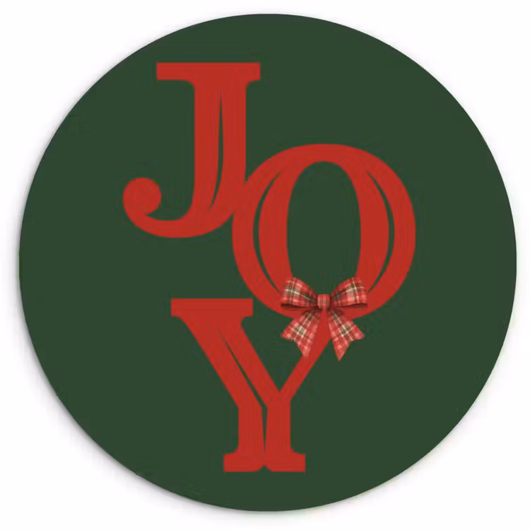 Wandcirkel - Glas - Tekst - Kerst - Rood