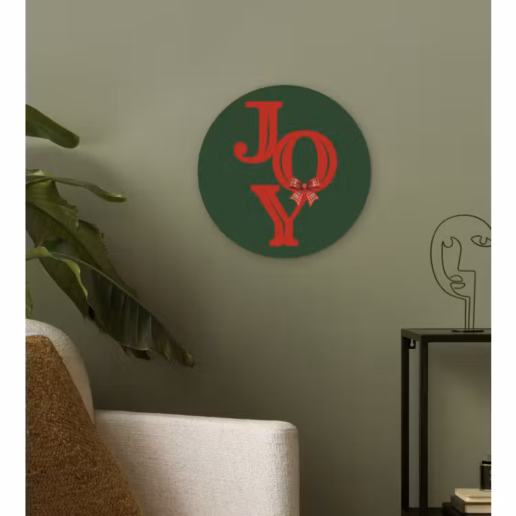 Wandcirkel - Glas - Tekst - Kerst - Rood — 3