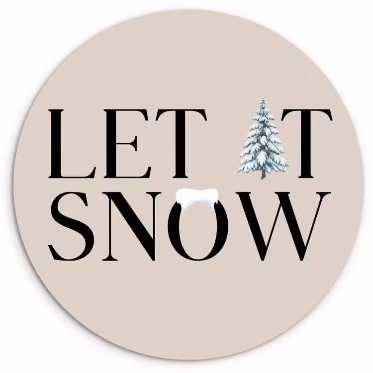 Wandcirkel - Glas - Tekst - Kerst - Sneeuw — 1
